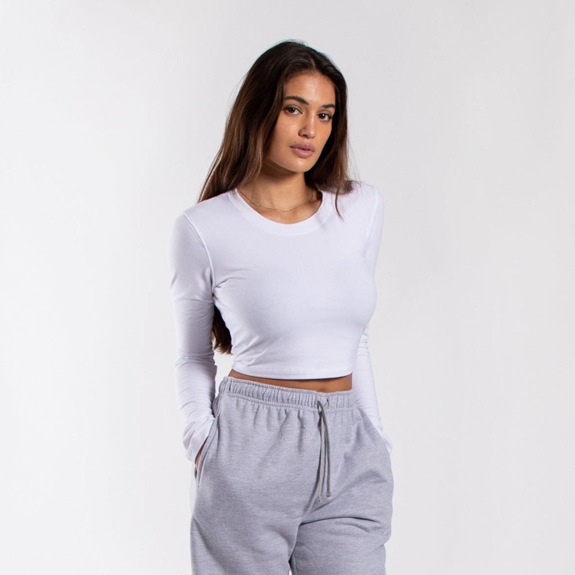 Long Sleeve Fitted Crop Top